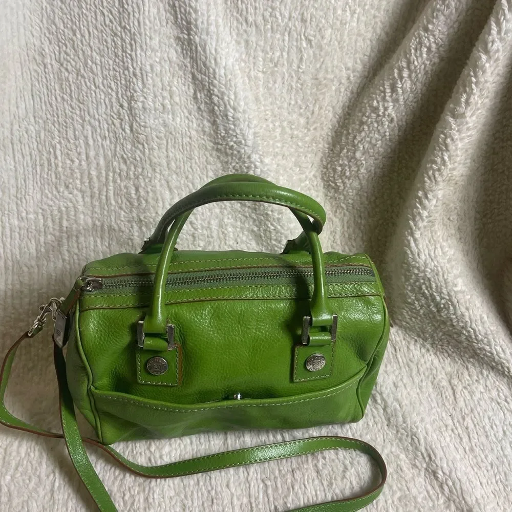 Michael Kors lime Green Leather Satchel with silver tone hardwares. - Picture 6 of 16